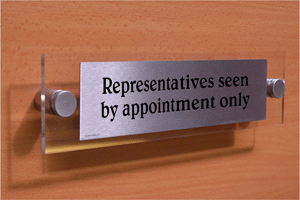 representatives seen by appointment only - sign