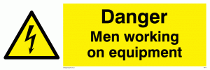 danger men working on equipment