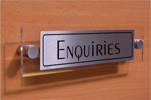 enquiries - door sign