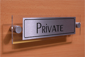 private - door sign