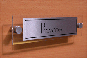 private - door sign