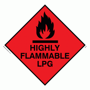 Red gas tank with warning sign flammable Vector Image