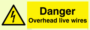 danger overhead live wires