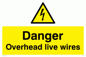 danger overhead live wires