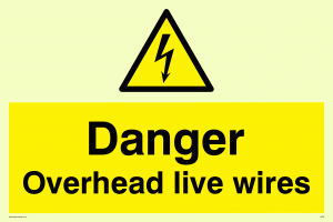 danger overhead live wires
