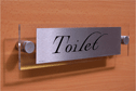 architectural--toilet-door-sign-with-brushed-metal-finish--background-text-in-po~